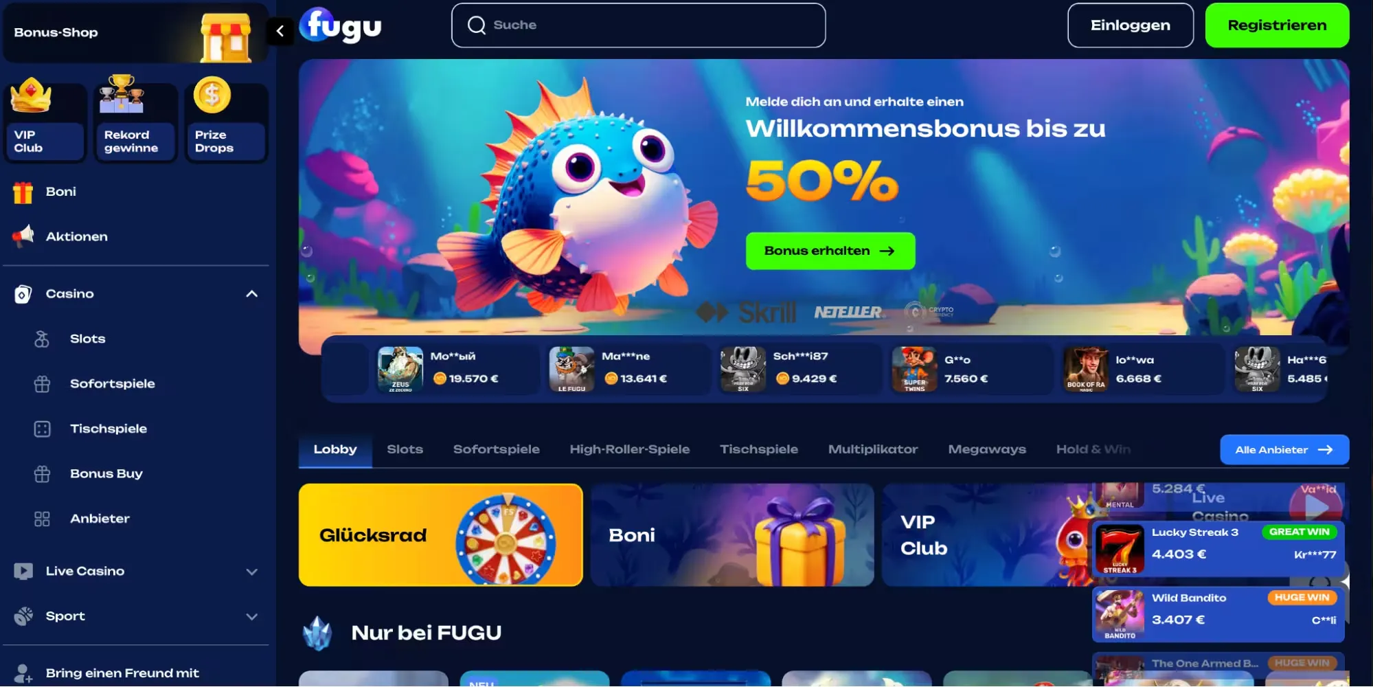 VIP-Cashback bei Fugu Casino: bis zu 15 % täglich ohne Wager VIP-Cashback bei Fugu Casino: bis zu 15 % täglich ohne Wager